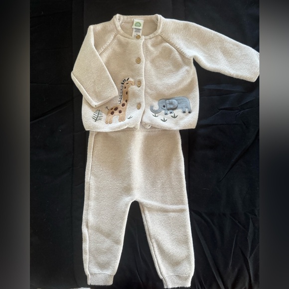 Little Me Other - Little Me Cream Knit Baby Outfit